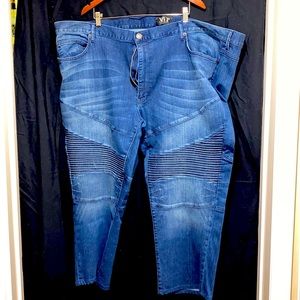 MVP Collection Biker Slim Straight Leg Jeans